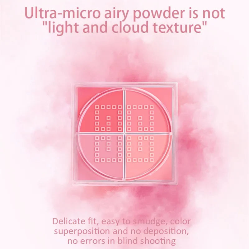 4-Square Grid Matte Blush Palette | Cheek Contour Powder