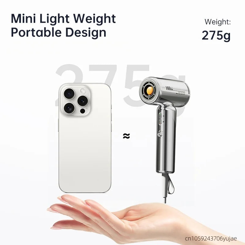 Mini High-Speed Hair Dryer 1400W High-Power Negative Ion Hair Care Portable Home Student Dormitory Travel Mini Hair Dryer Peaceful Pleasures Health and Wellness