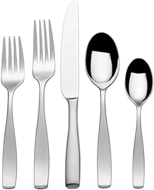 65-Piece Stainless Steel Flatware Set for 12, Elegant Design with Forks, Knives, Spoons Peaceful Pleasures Health and Wellness United States