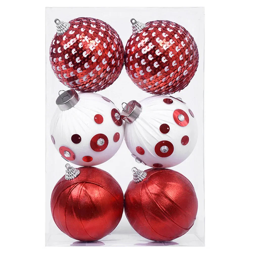 Blue Christmas Ball Ornament Set of 6 | Easy Hang Foam Décor