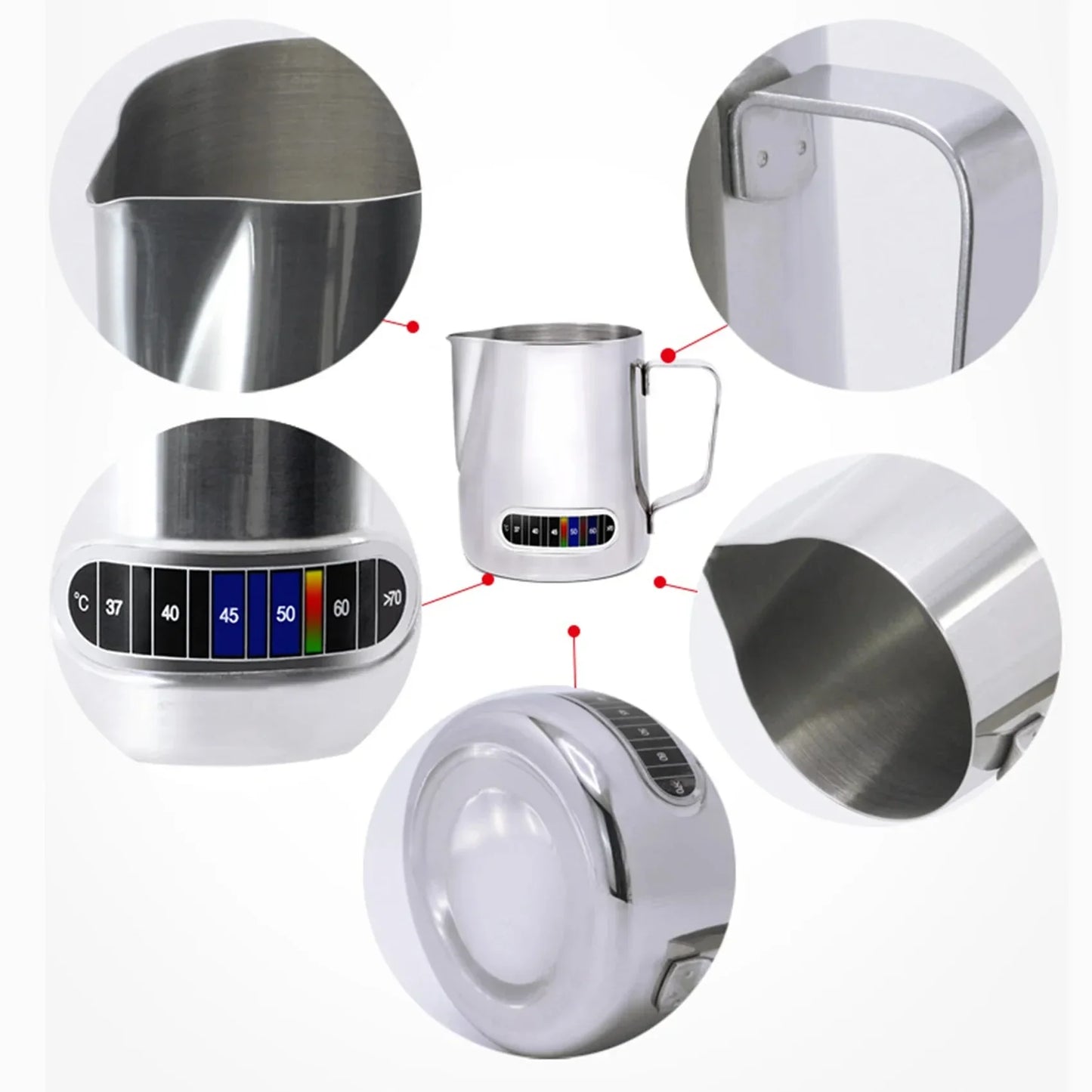 Milk Frothing Pitcher with Temperature Display – 12/20oz