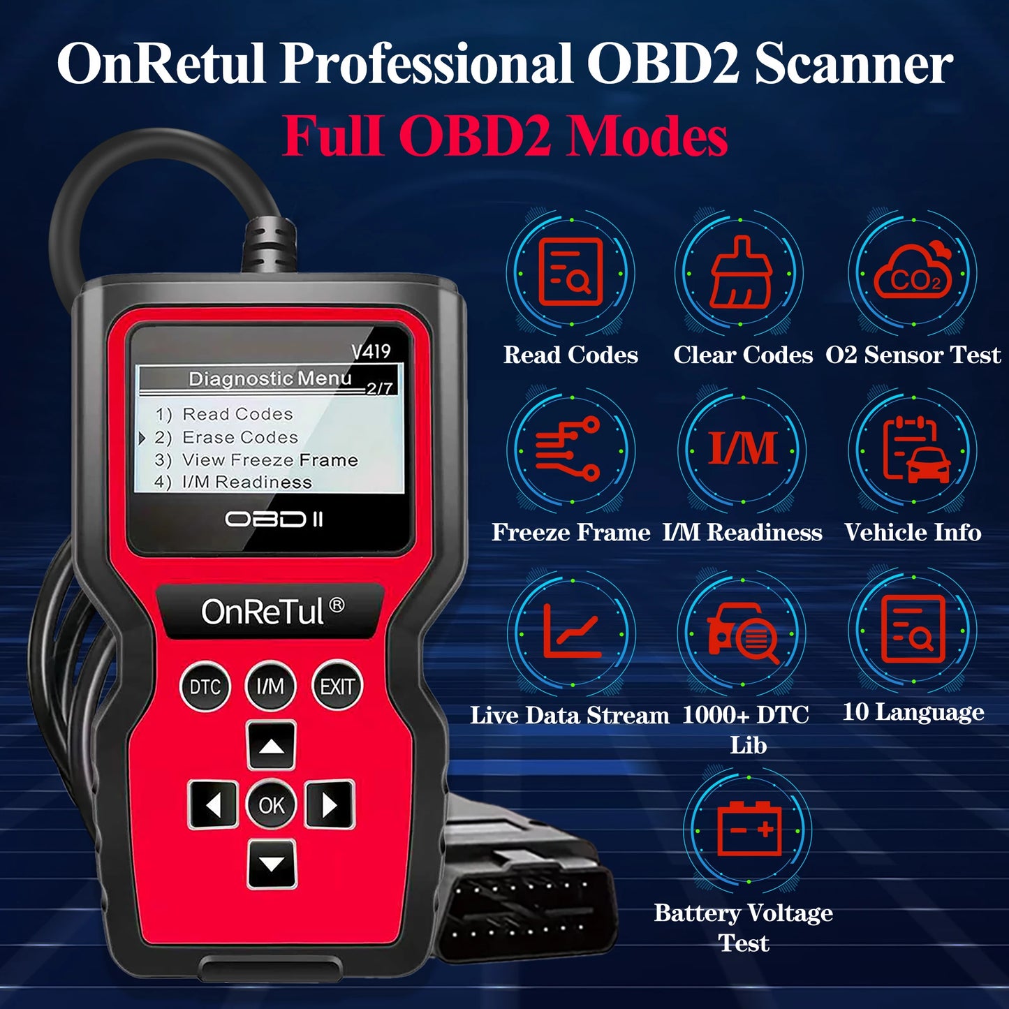 Obd2 Diagnostic Scanner with Functions of Reading and Erasing Fault Codes, Checking I/M Readiness, Vehicle Information, and Voltage Testing - Compact and Durable Design, Compatible with All Obdii/Eobd Cars, Trucks, and Suvs M Peaceful Pleasures Health and Wellness