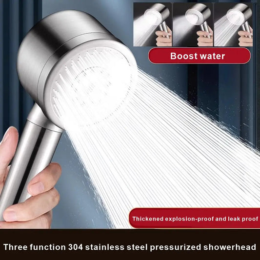 304 Stainless Steel Shower Head – 3 Modes & High Pressure Handheld Shower Head Oasis Select