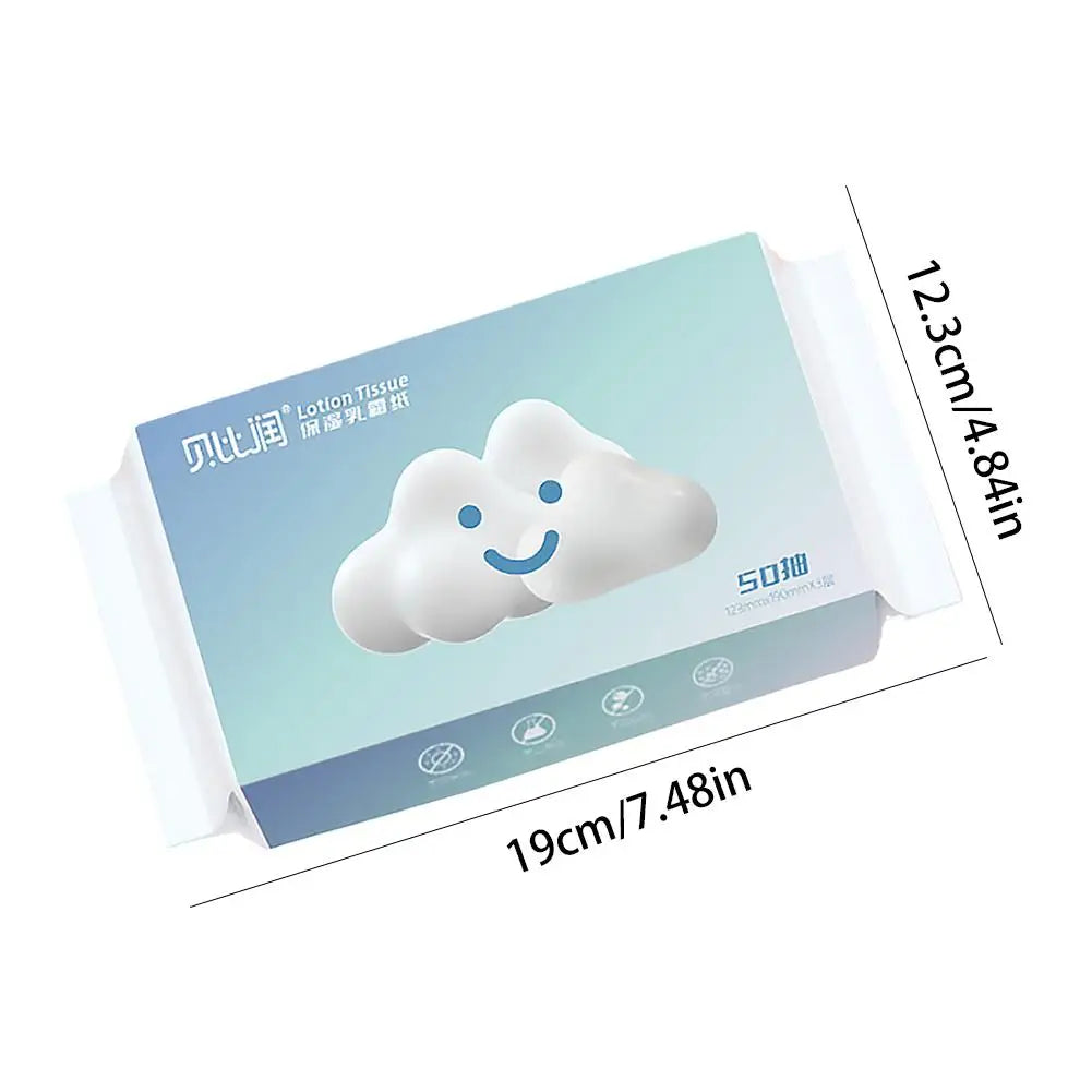 50 Sheets Baby Cloud Soft Lotion Tissues, Hypoallergenic Moisturizing Facial Tissues For Sensitive Skin & Baby Care Peaceful Pleasures Health and Wellness