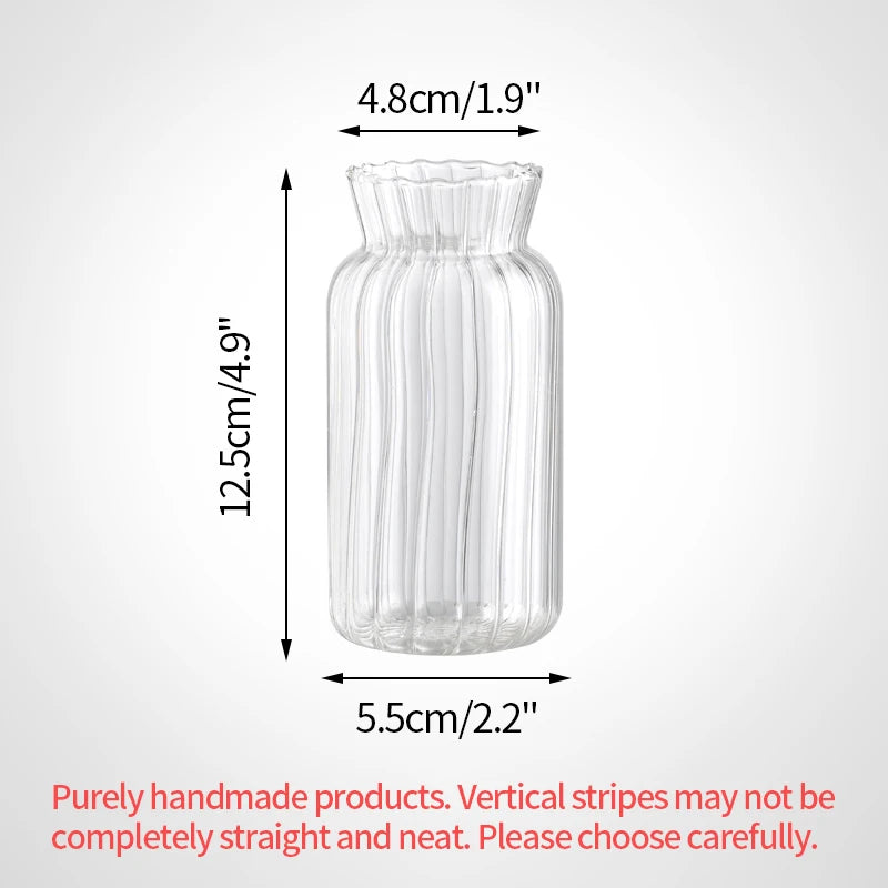 Vintage Transparent Glass Vase | Flower Bottle & Plant Pot
