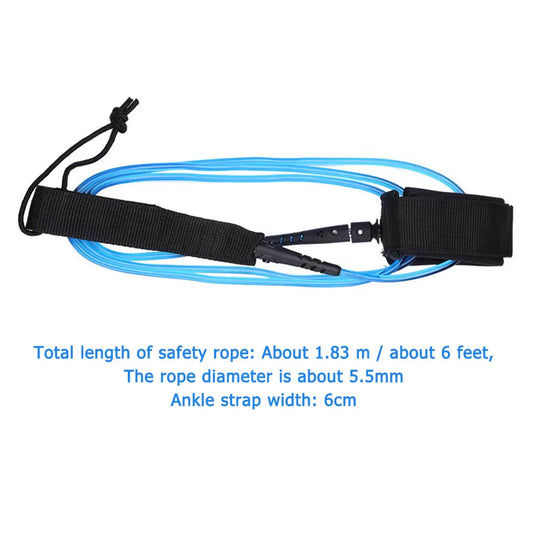 6ft Surfboard Ankle Leash Surfing Surfboard Longboard Safety Elastic Leg Rope Peaceful Pleasures Health and Wellness