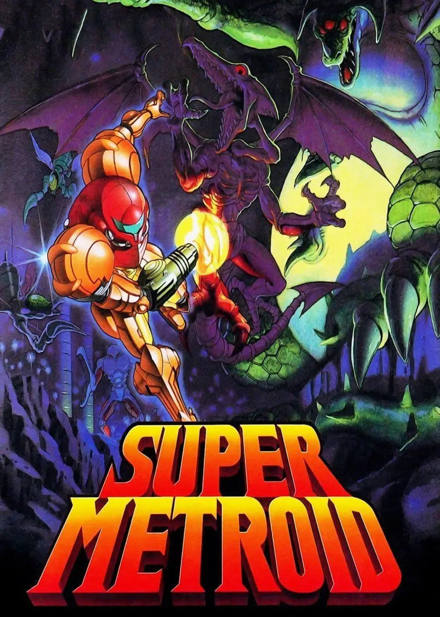 Metroid Samus Aran Canvas Wall Art Poster | Sci-Fi Game Decor