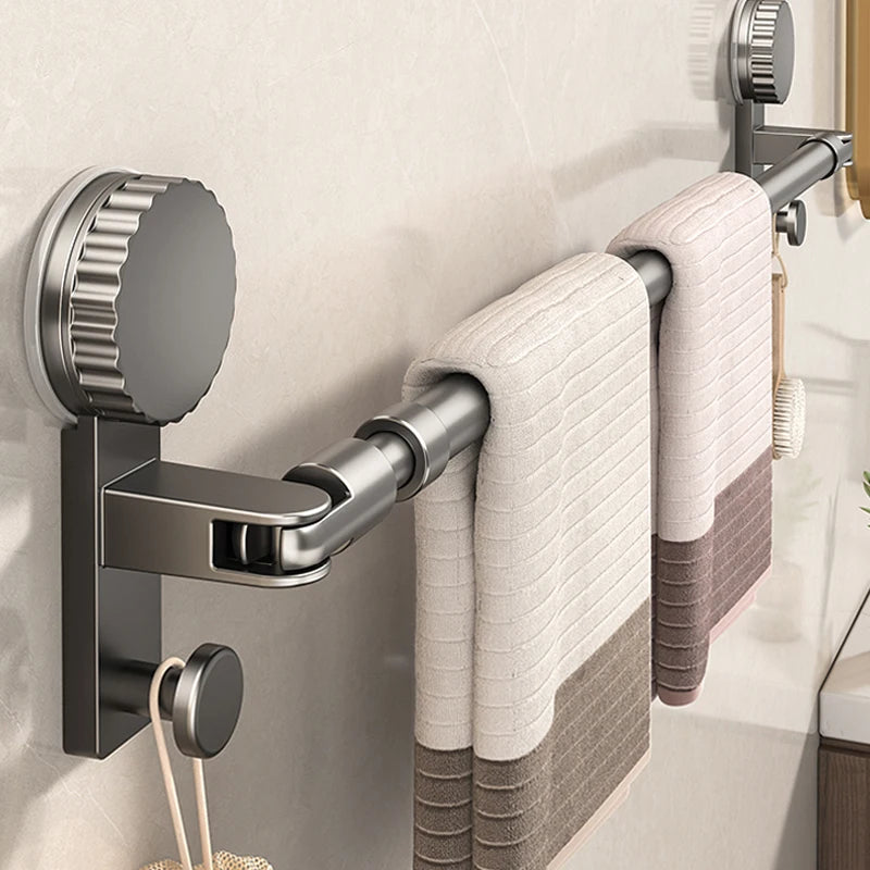 No-Drill Suction Cup Extendable Towel Rack | Adjustable Bath Bar