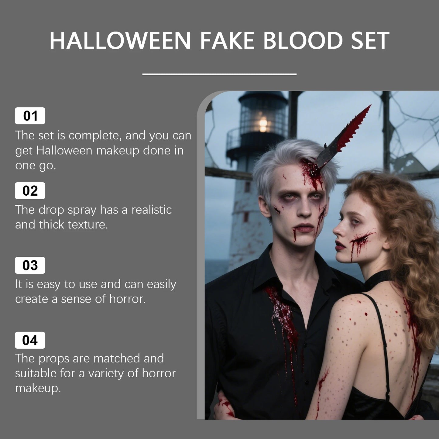 Halloween Fake Blood Set – Drip & Spray Special Effects Kit