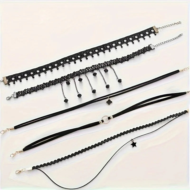 5pcs Gothic Elastic Lace Necklaces – Party & Holiday Gift Peaceful Pleasures Health and Wellness