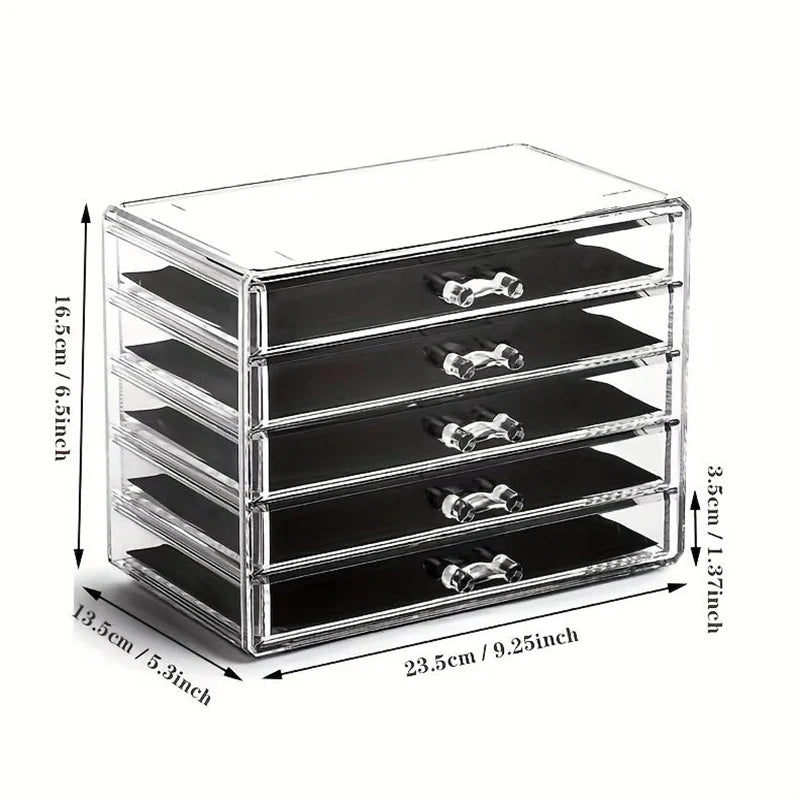Clear Stackable Desk Organizer with Drawers – Makeup & Office Supply Storage Box Peaceful Pleasures Health and Wellness 5 Layers