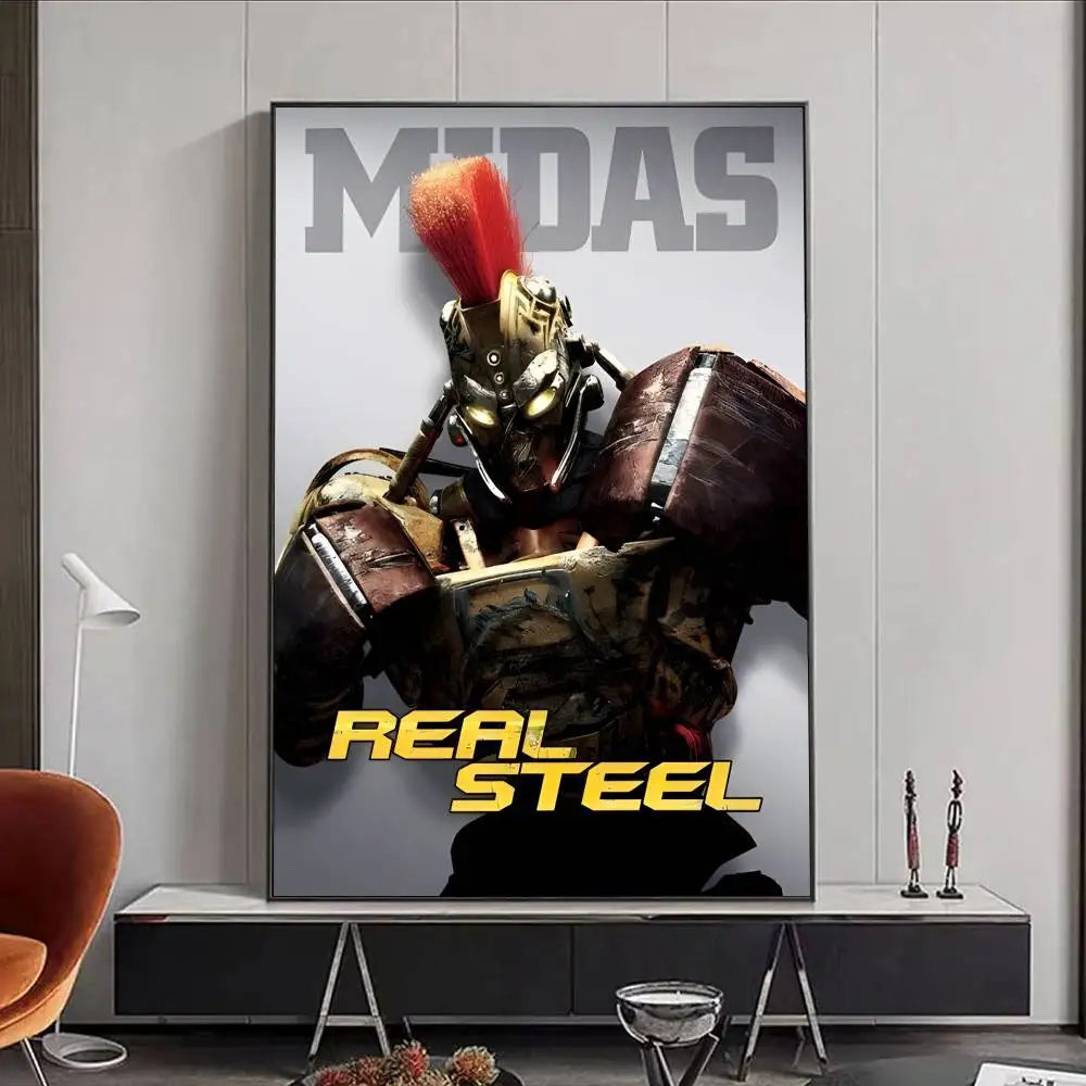 Real Steel Movie Poster – HD Waterproof Wall Art Décor Movie Wall Poster Peaceful Pleasures Health and Wellness z6 40X50cmNoframe