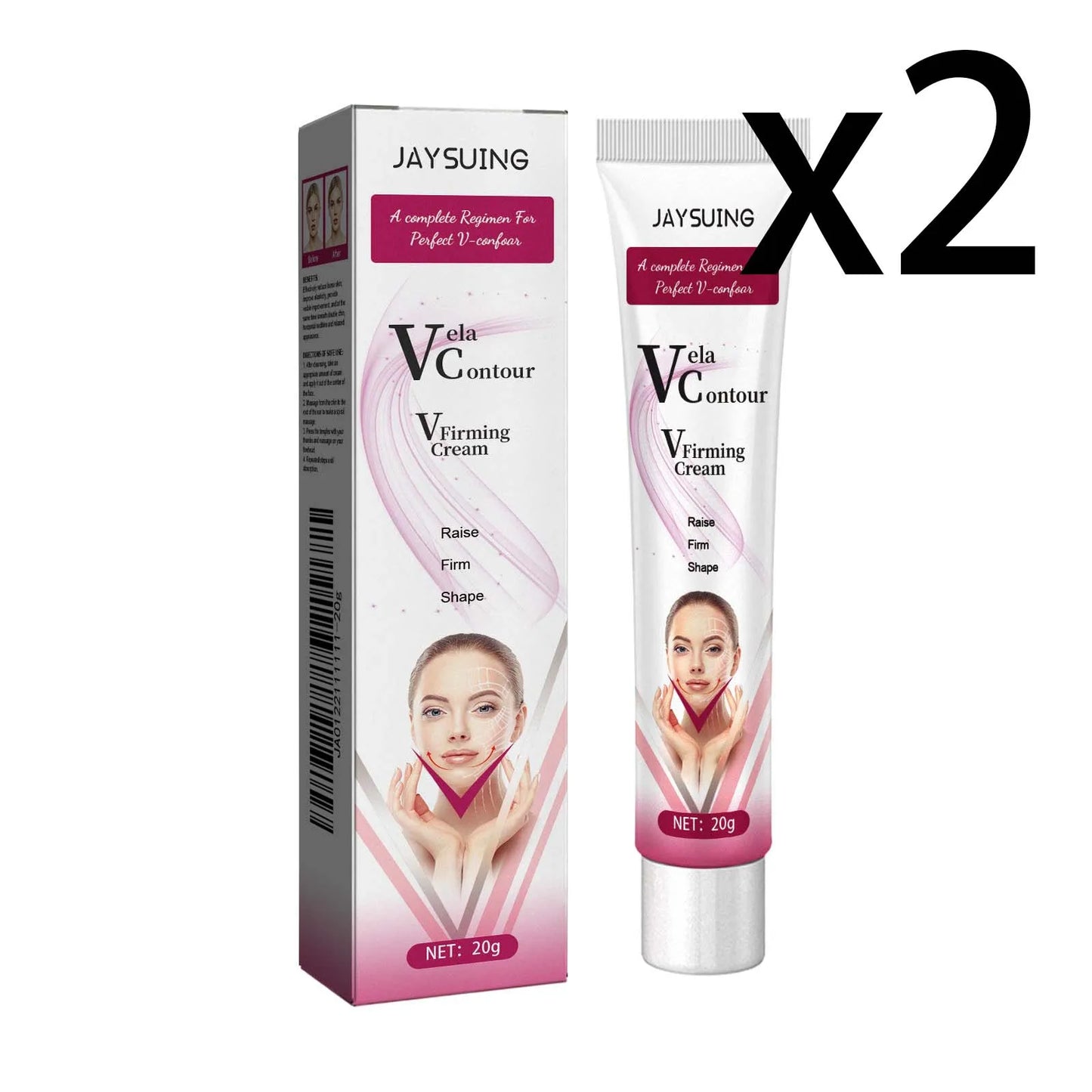 Facial Firming Cream Prevent Skin Sagging Remove Double Chin Increase Cell Elasticity Moisturize Lifting V-Face Massage Lotion Peaceful Pleasures Health and Wellness 2x20g