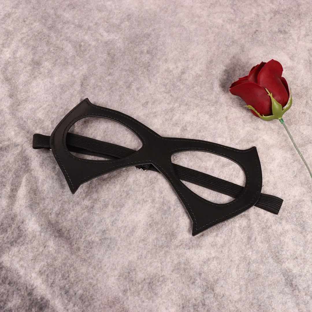 Black Gothic Harajuku Punk Sexy Cat PU Leather Eye Mask Masquerade