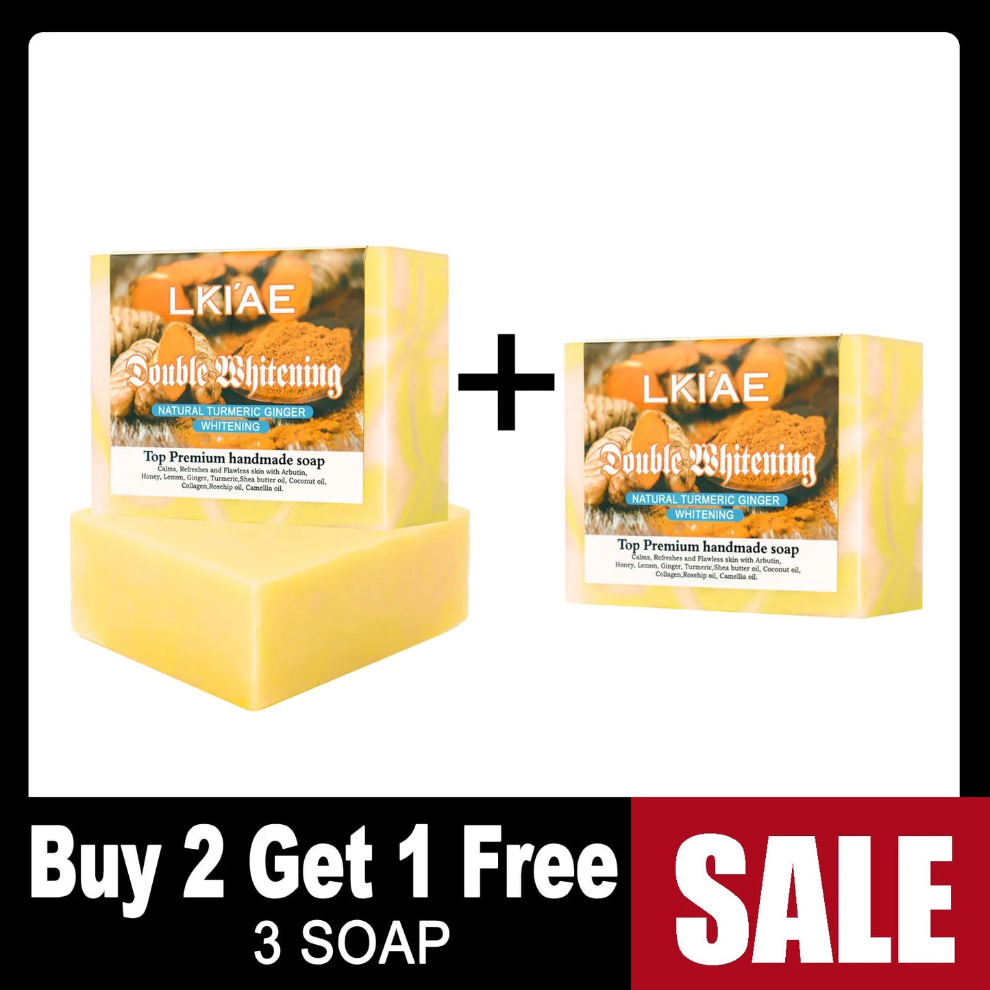 AILKE Turmeric Whitening Soap with Honey & Glycerin – 150g