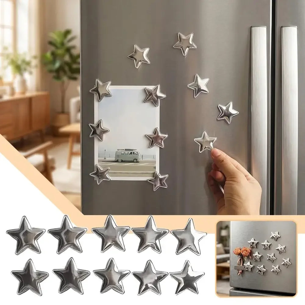 2.4CM 10/20pcs Creative Star Magnetic Refrigerator Patch For Photo Wall Mounting Entry Door Magnetic Sticker Home Decoration Peaceful Pleasures Health and Wellness