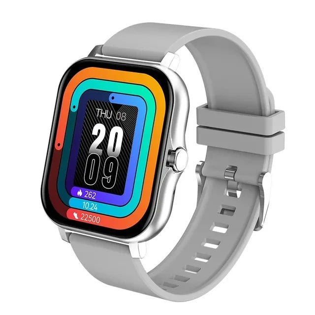 Fashion Bluetooth Calls Smartwatch 1.83 Inch Touch Screen Heart Rate Blood Oxygen Sleep Monitor Waterproof Smart Watch Women Men Peaceful Pleasures Health and Wellness Silver