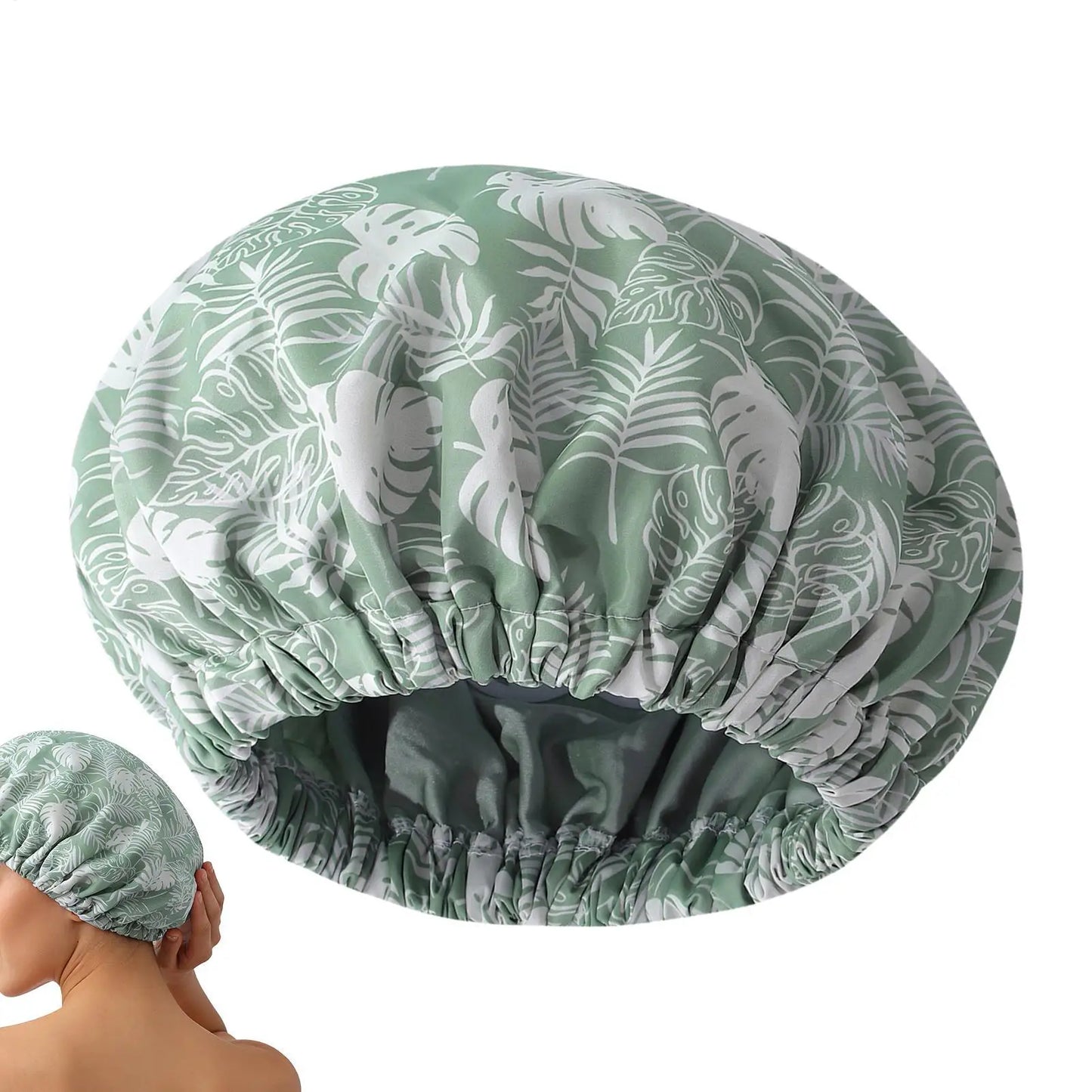 Double Layer Waterproof Shower Cap – Satin Bonnet for Women