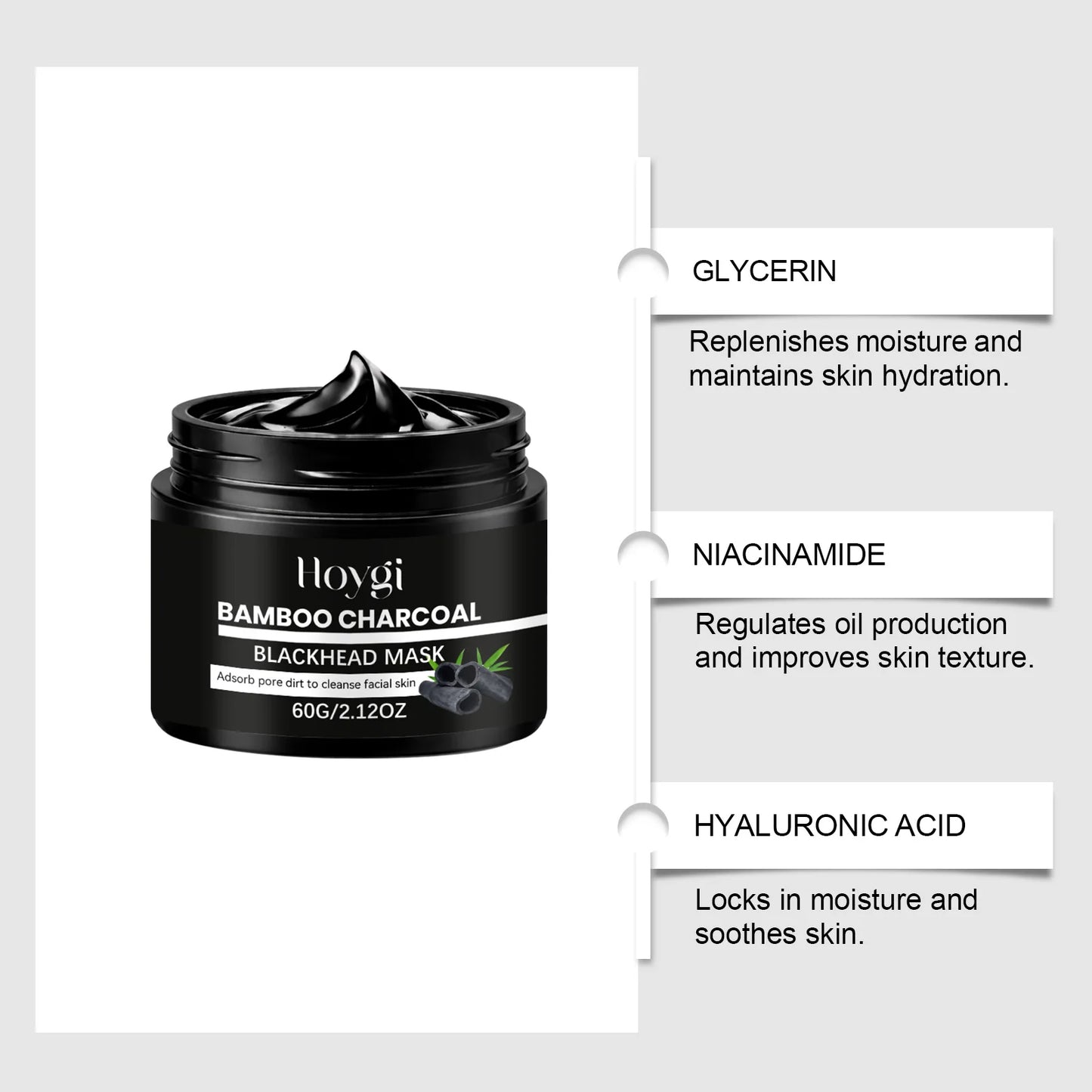 Bamboo Charcoal Blackhead Peel-Off Mask | 60 Nose Strips