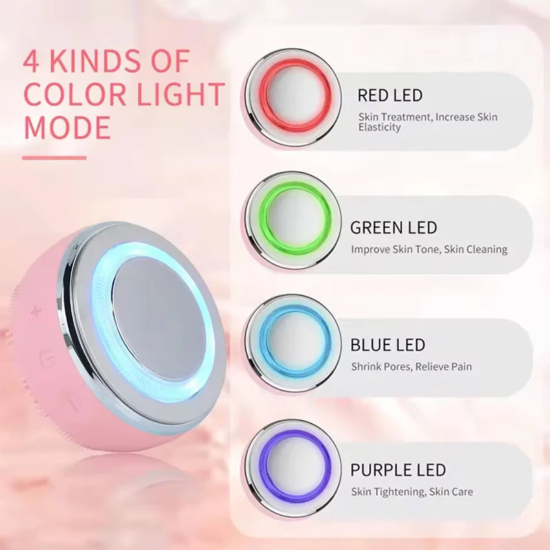 Upgraded Silicone Face Scrubber Cleaning and Exfoliating Waterproof Face Wash Brush Sonic Facial Cleansing Brush for Women Peaceful Pleasures Health and Wellness