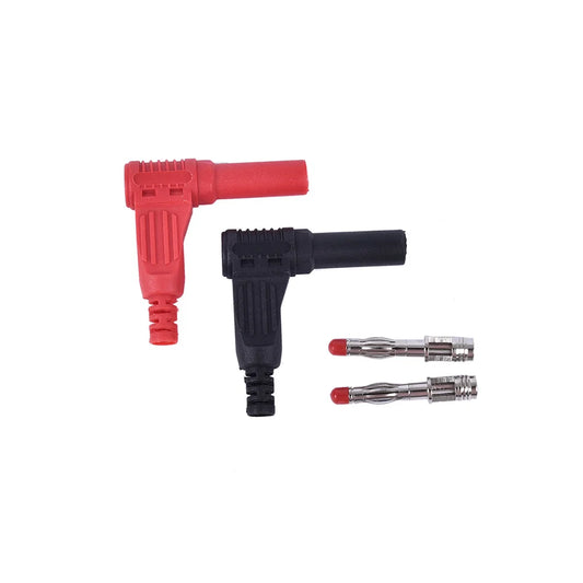 New 1pair 4mm Male Right Angle Insulation Wire Solder Type DIY Banana Plug Connector Peaceful Pleasures Health and Wellness