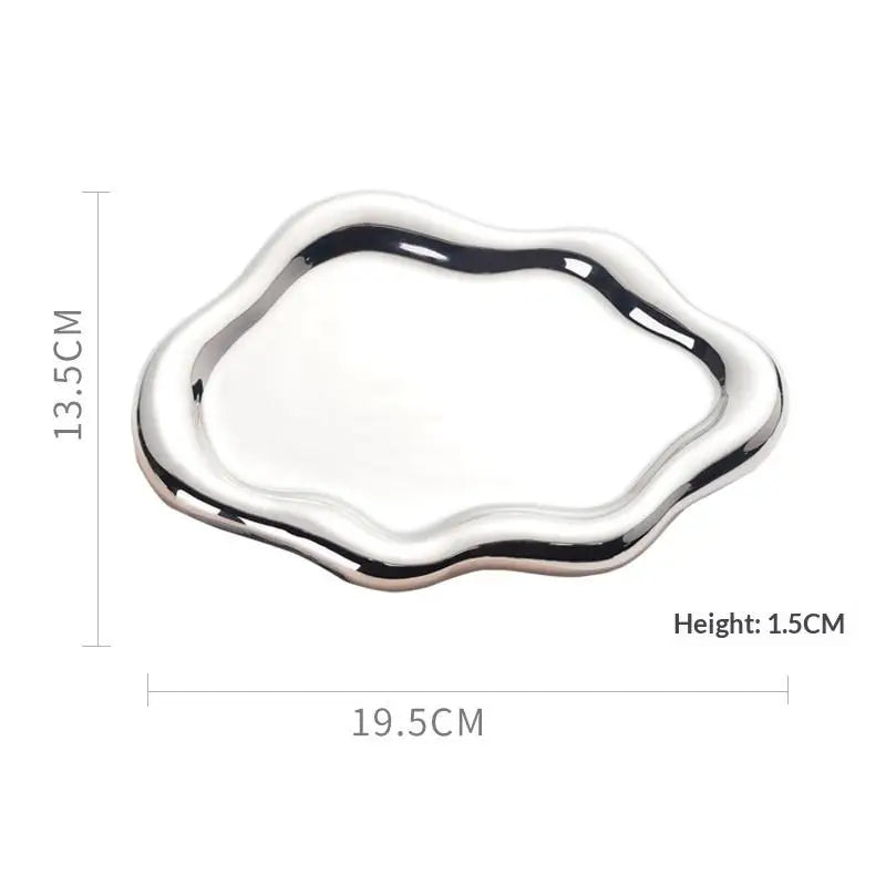 Cloud Shape Plastic Jewelry Tray Organizer for Rings Earrings Bracelets Ideal for Home Desk Storage Modern Design Peaceful Pleasures Health and Wellness Sliver