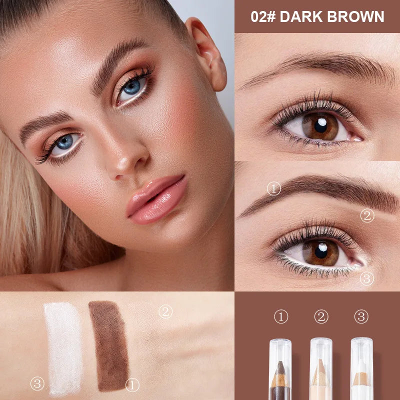 3-Piece Wooden Eyeshadow Liner & Contour Concealer Pencil Set