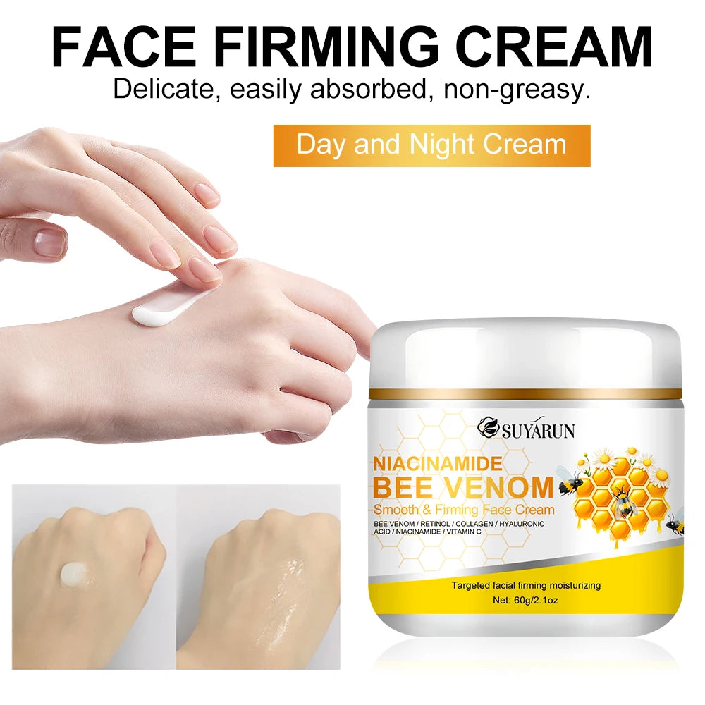 SUYARUN Niacinamide & Bee Venom Face Cream - Anti-Aging Brightening Moisturizer, Tightening Skin Care for Women & Men. Peaceful Pleasures Health and Wellness