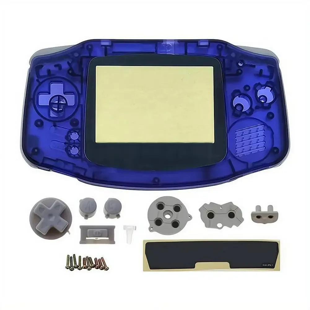 Full Housing Shell Replacement for Game Boy Advance GBA Clear Transparent Custom Case Cover Buttons Screws Full Set DIY Repair Peaceful Pleasures Health and Wellness