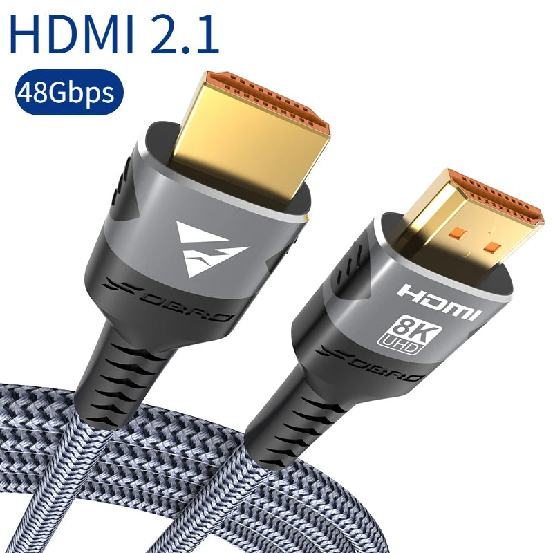 8K HDMI Cables 2.1 48Gbps High Speed HDMI Braided Durable Perfect Cord-4K@120Hz 8K@60Hz ForHDR Video Cable PC Laptop TV PS5 Peaceful Pleasures Health and Wellness