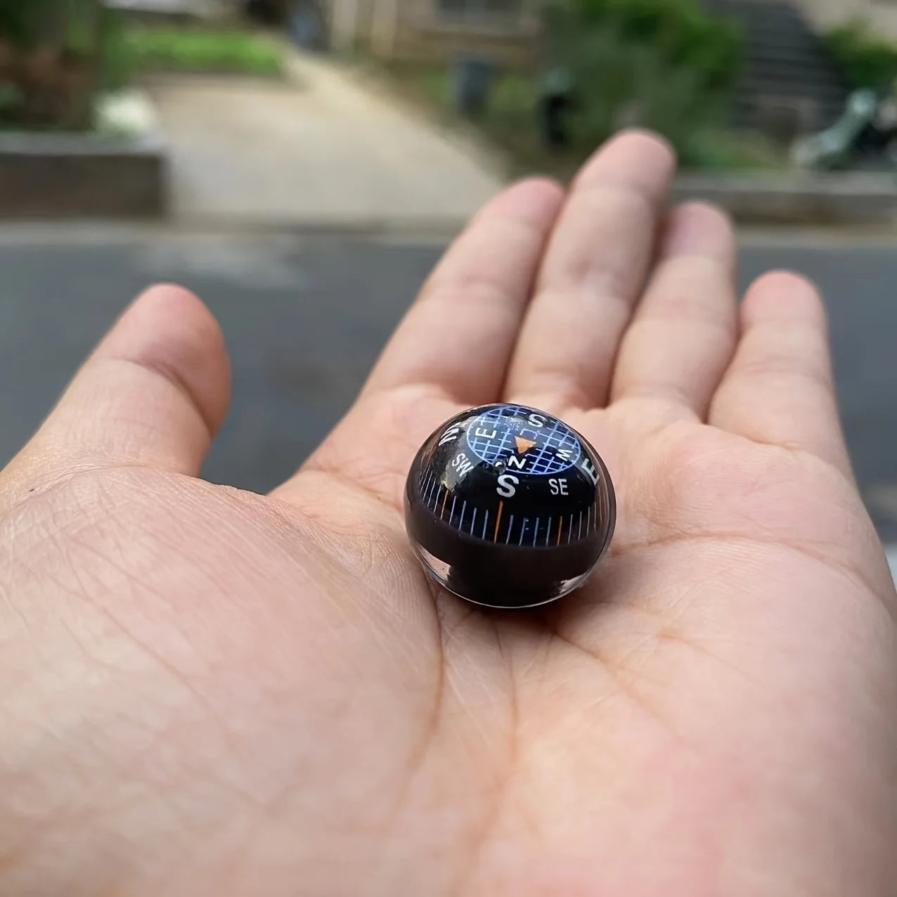 Black Plastic Directional Sphere Ball Compass Outdoor Navigation