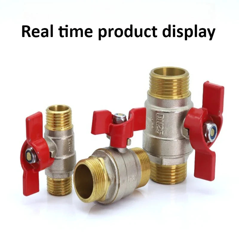 Brass Globe Valve Butterfly Handle 1/4"–3/4" Male Thread
