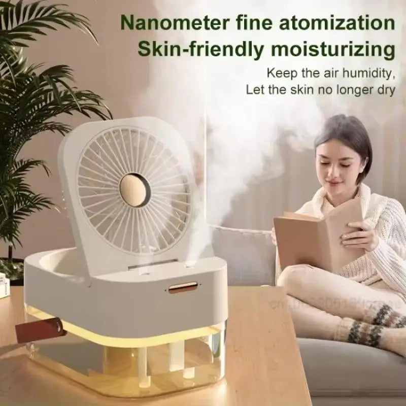 Mini 2-in-1 USB Desktop Fan & Humidifier | 3 Speeds, 2500ml