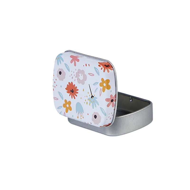 Mini Hinged Metal Tin Box – Flip Lid Storage Case 60x45mm