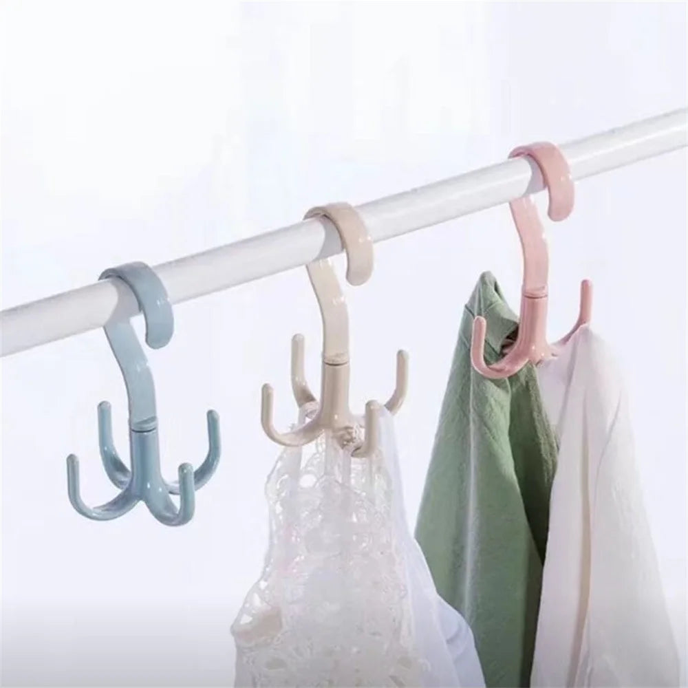 Large Creative Multifunctional Rotatable Four Claw Hooks Coat Hanging Bags Scarf Wardrobe Storage Hangers Doorway Hangers Bags Peaceful Pleasures Health and Wellness