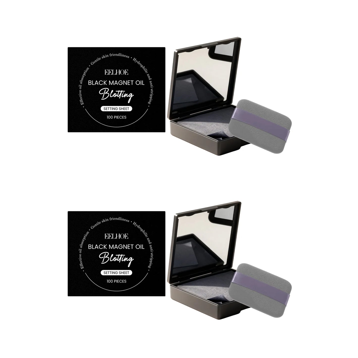 Oil Blotting Sheets with Mirror – 100 Pack Shine Control