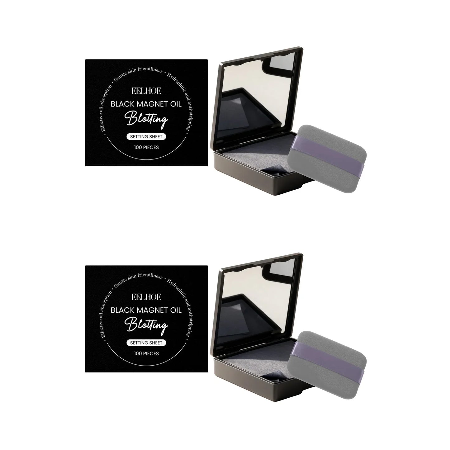 Eelhoe Oil Blotting Sheets 100 Pack – Shine Control with Mirror