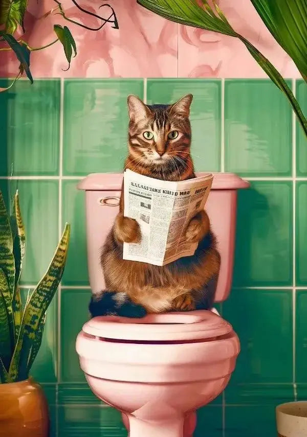 Funny Toilet Animals Canvas Wall Art | Bathroom Decor Poster