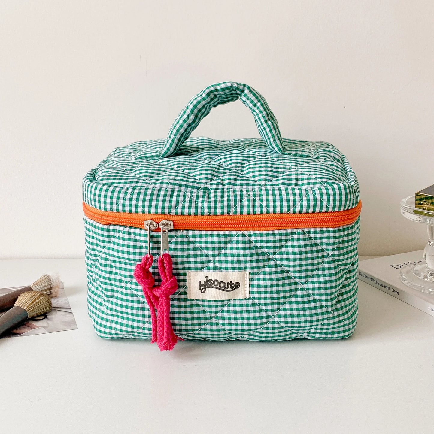 Quilted Makeup Bag Set – Cute Travel Cosmetic Organizer