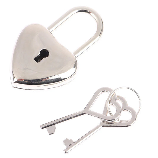 1Set Sliver Heart Shape Padlock Mini Luggage Hardware Locks With Key Lock For Travel Wedding Jewelry Box Diary Book Suitcase Peaceful Pleasures Health and Wellness
