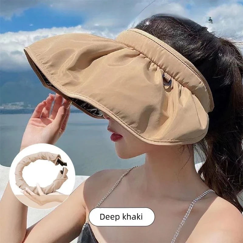 UPF 50+ Convertible Sun Hat & Visor 2-in-1 UV Beach Hat Women