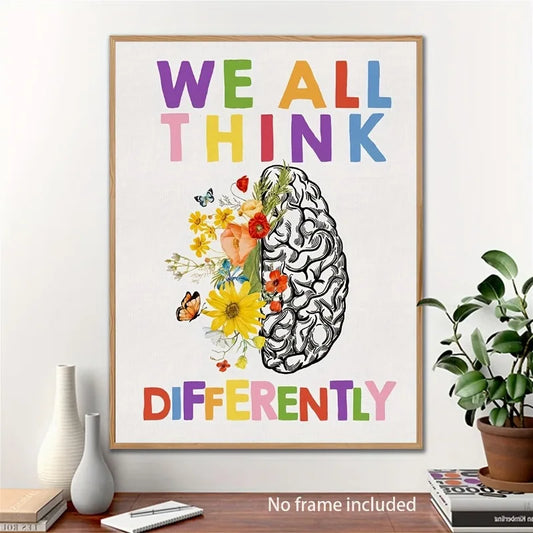 Growth Mindset Mental Health Canvas Poster | Psychology Wall Art Canvas Wall Poster Peaceful Pleasures Health and Wellness