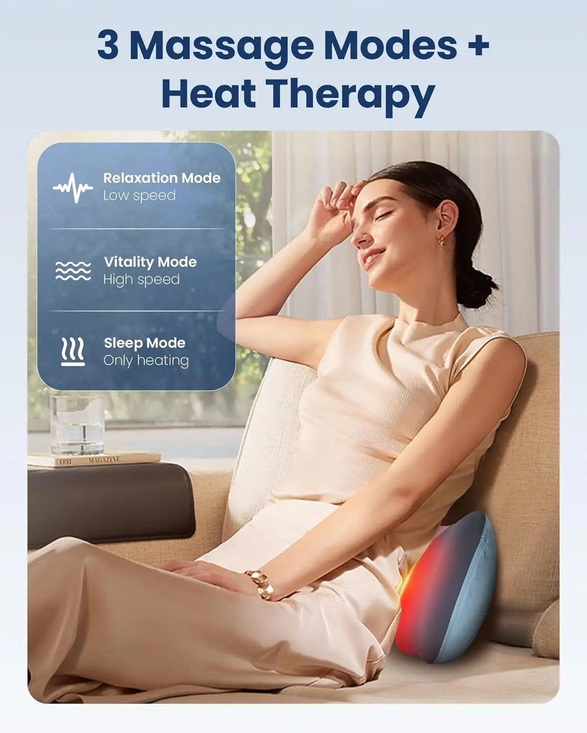 Cordless Shiatsu Neck & Back Massager with Heat – 3D Kneading Peaceful Pleasures Health and Wellness