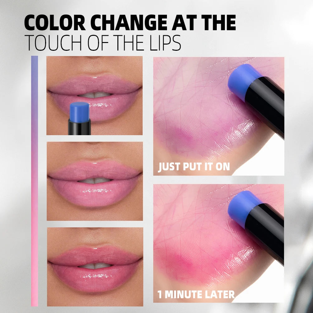 QIBEST 2 Pcs Color Changing Lipstick Kits Moisturizing Lasting PH Change Color Lip Balm Nourish Lip Stain Face Blush Makeup Sets Peaceful Pleasures Health and Wellness