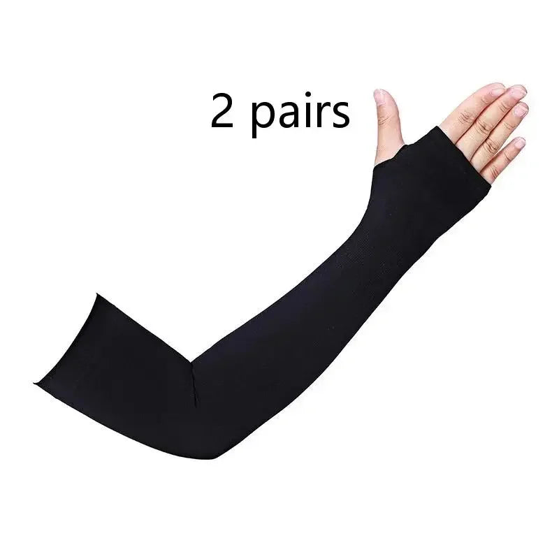 UV Arm Sleeves for Cycling & Driving – 2 Pairs Black