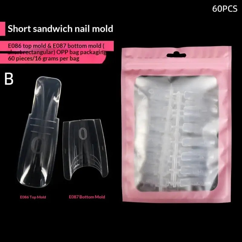 Oval Dual Nail Extension Forms 15 Sizes Sandwich Design 60–300pcs
