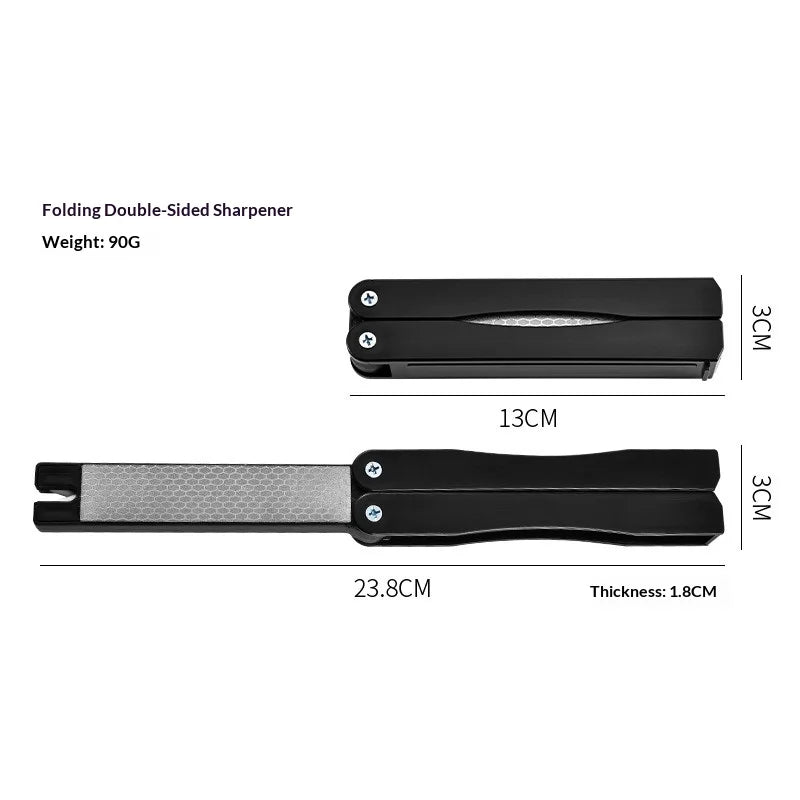 Portable Diamond Knife Sharpener 400/600 Grit Double Sided Foldable Stone for HomeKitchen Outdoor Camping Non-Slip Handle Tools Peaceful Pleasures Health and Wellness
