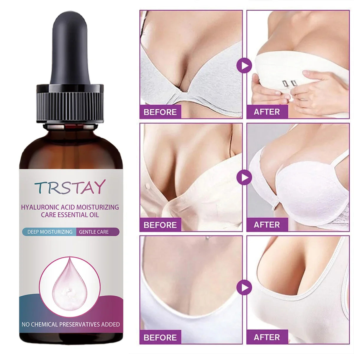 TRSTAY Bust Firming Massage Oil – Moisturizing Chest Care