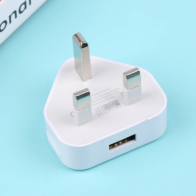 Dual Port USB Wall Charger 5V/2.1A UK 3 Pin Plug Adapter
