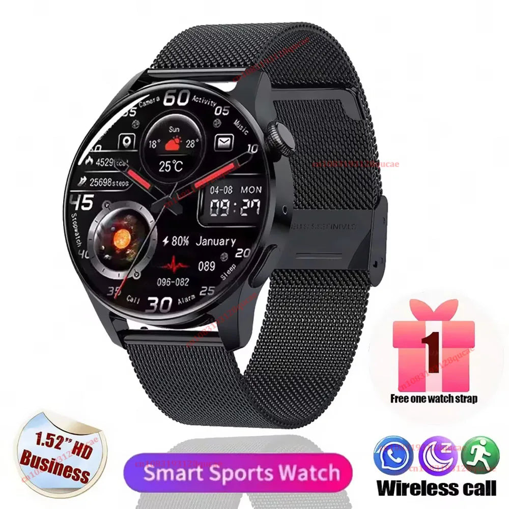 Watch 5 Pro New Men's Smartwatch High-Definition Screen Health Tracking Bluetooth Calls Voice Assistant Sports Smartwatches Hw12 Peaceful Pleasures Health and Wellness Black Milan